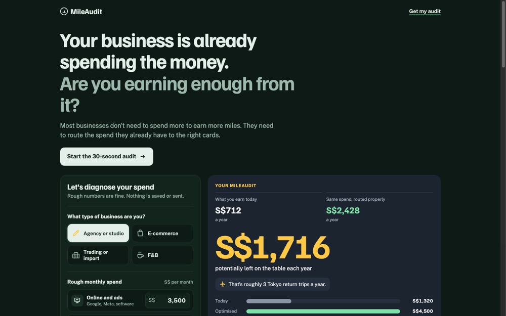 MileAudit site screenshot