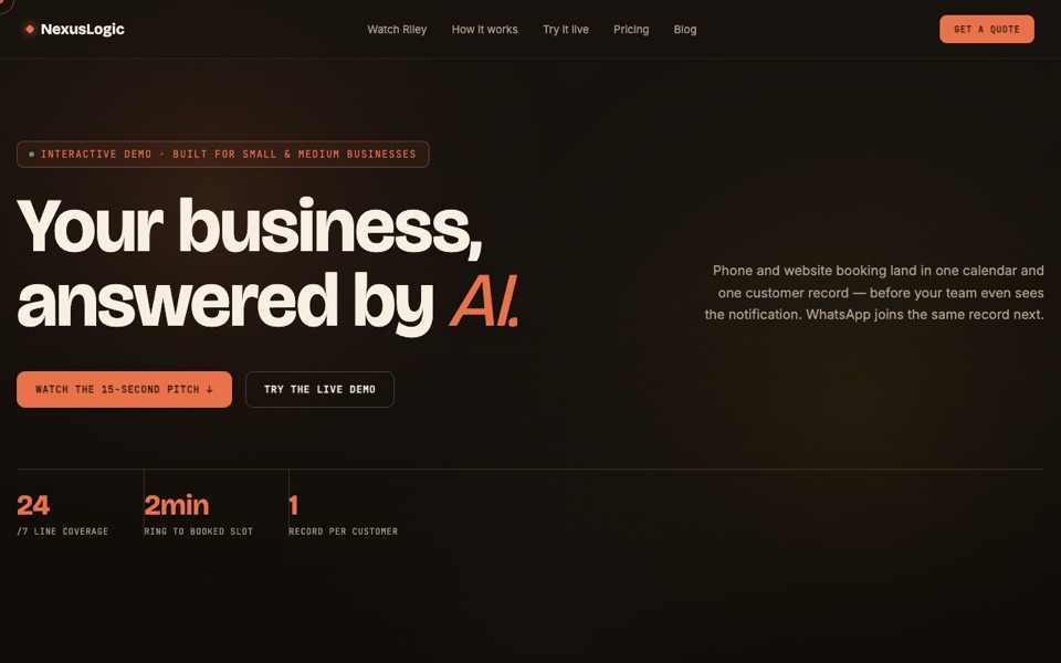 NexusLogic — AI receptionist for Singapore SMEs